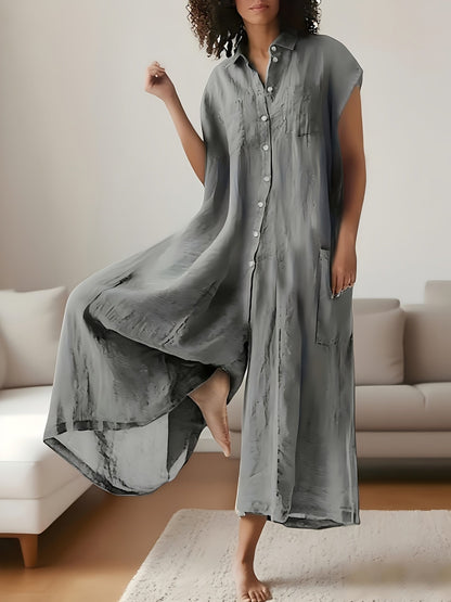 Women's Casual Overalls - V-Neck Full Length detail view