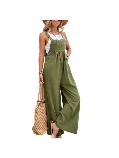 Women's Casual Overalls - Wide Leg detail view