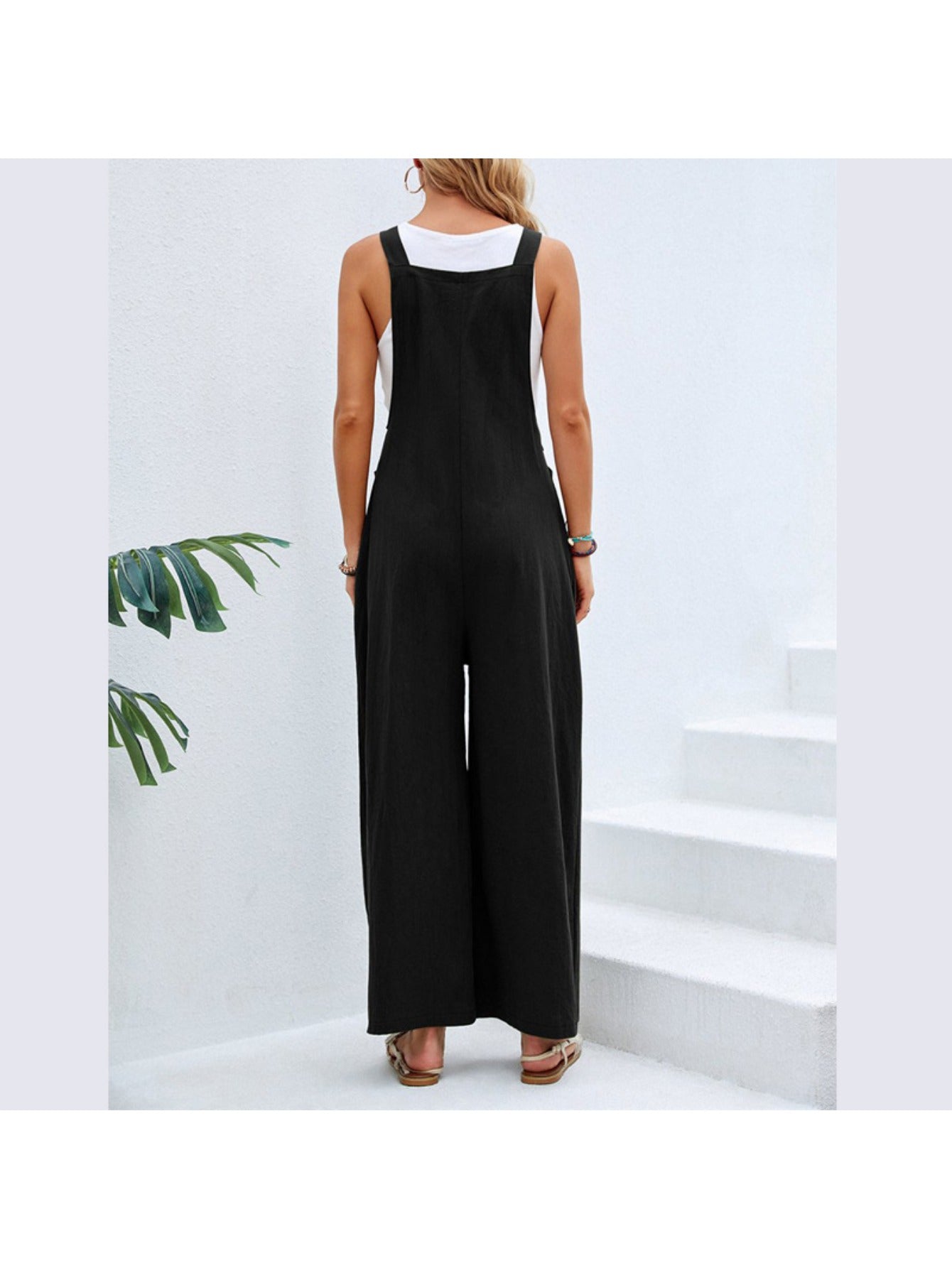 Women's Casual Overalls - Wide Leg detail view