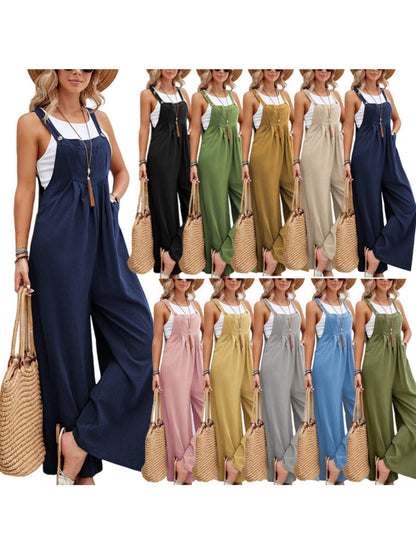 Women's Casual Overalls - Wide Leg detail view