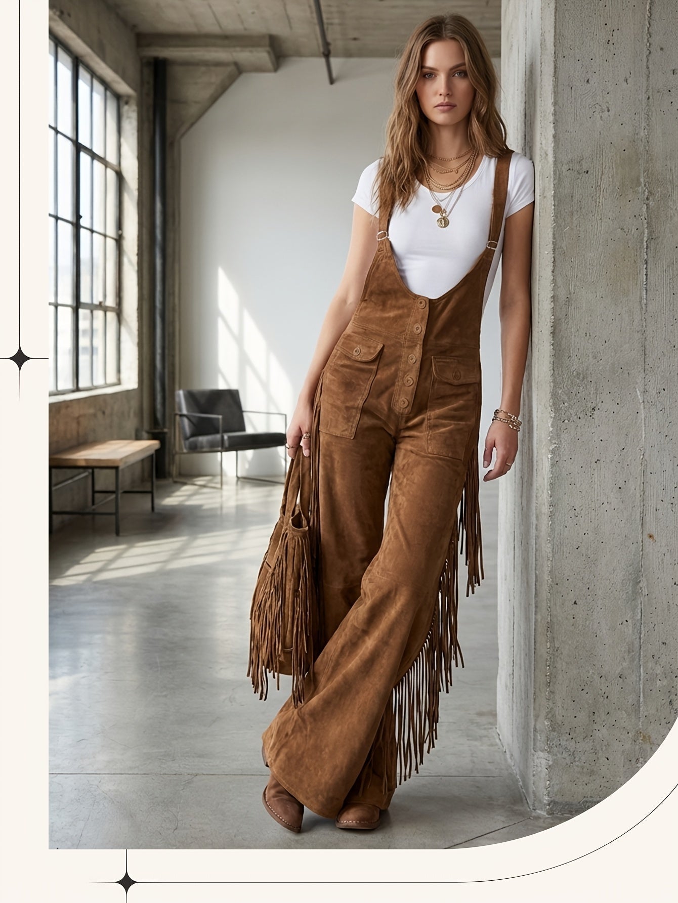 Women's Casual Overalls - Wide Leg Button Detail – Red option – main product image