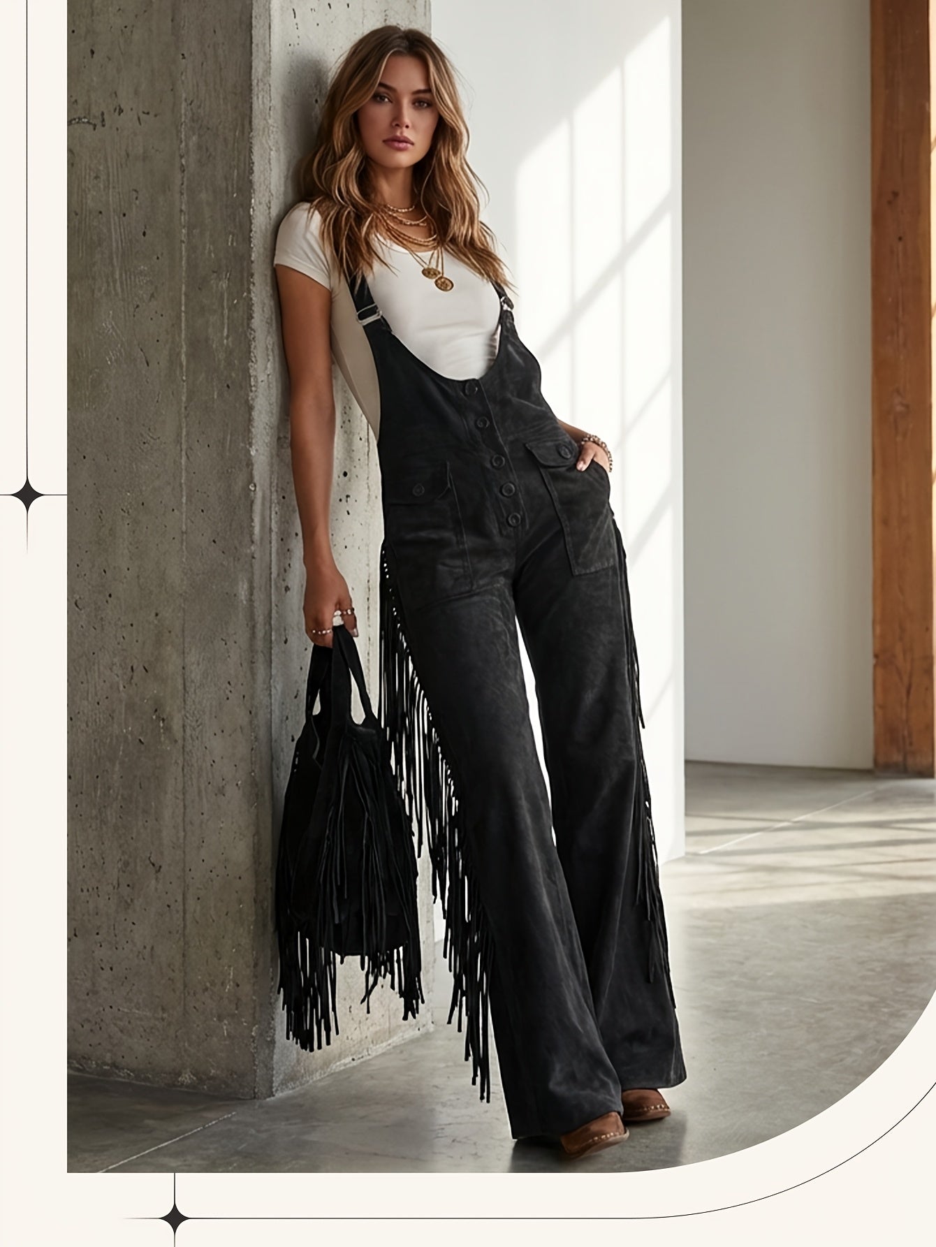Women's Casual Overalls - Wide Leg Button Detail – Red option – view 2