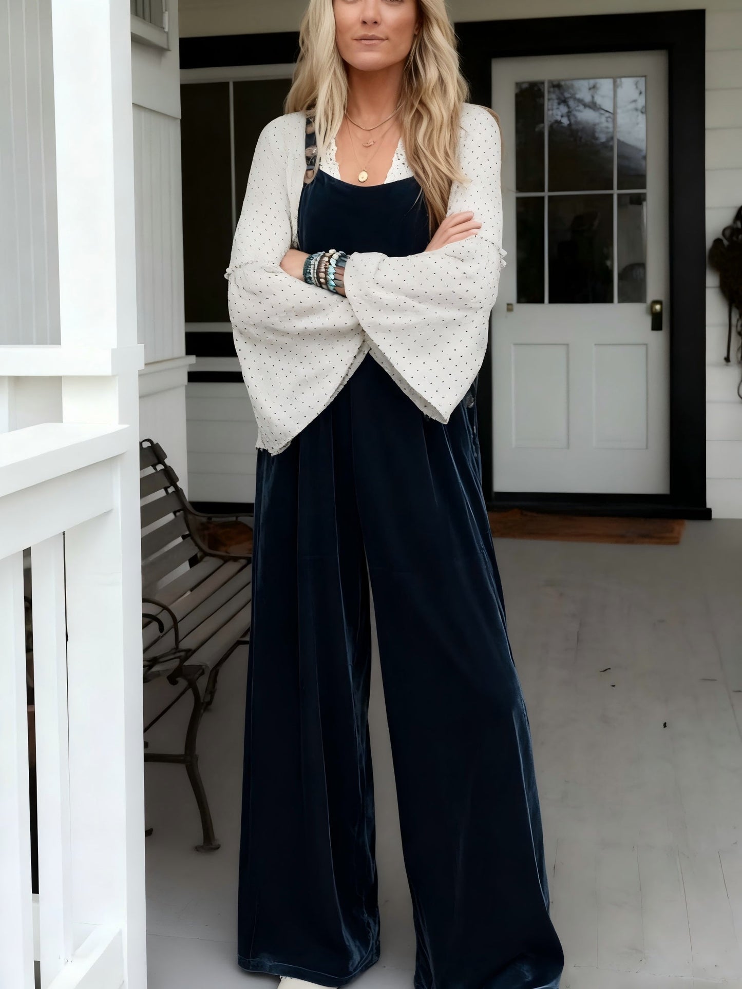 Women's Casual Overalls - Wide Leg Easy Styling 2 detail view