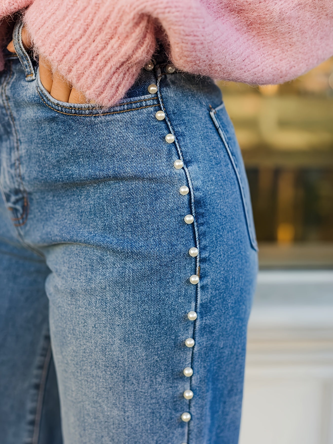 Women's Casual Pants – Blue detail view