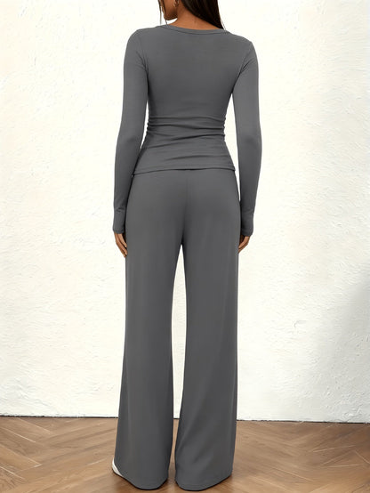 Women's Casual Pants – Deep Grey / Dark Gray detail view