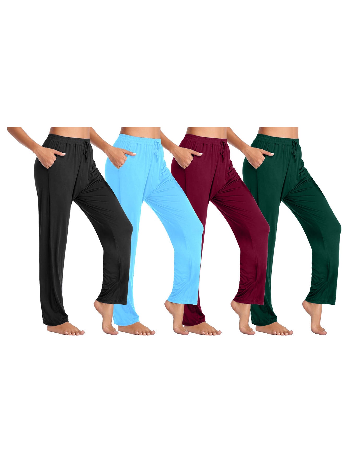 Women's Casual Pants - Drawstring Waist Relaxed fit – Black option – main product image