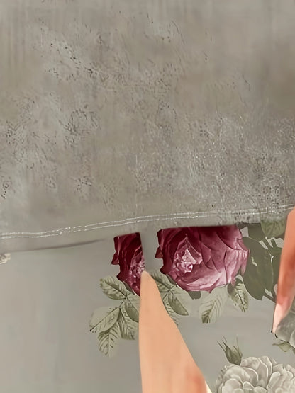 Women's Casual Pants - Floral Print Relaxed fit detail view