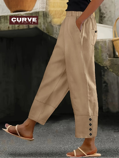 Women's Casual Pants - High Waist 73 – Apricot option – view 2