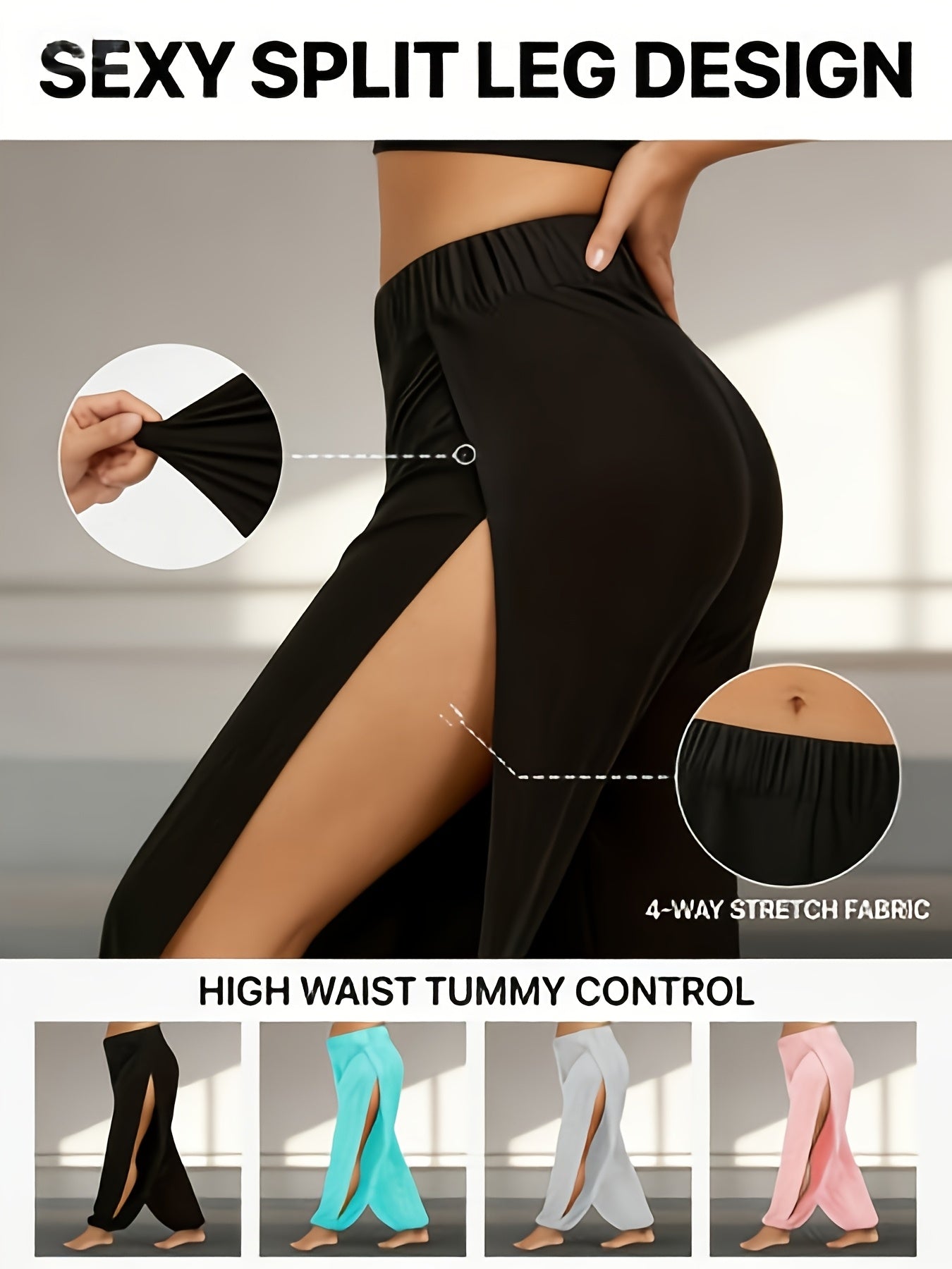 Women's Casual Pants - High Waist Relaxed fit detail view