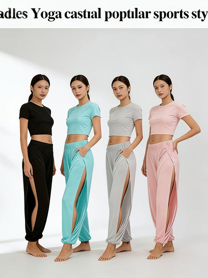 Women's Casual Pants - High Waist Relaxed fit detail view