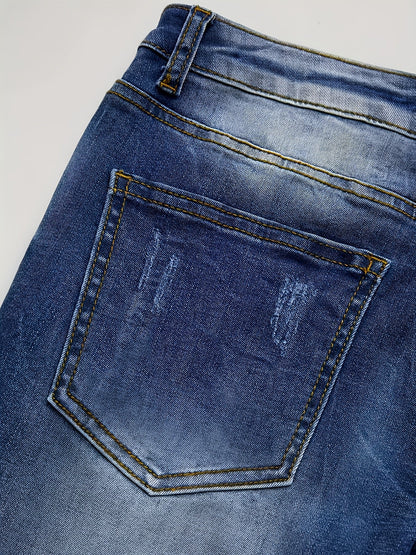 Women's Casual Pants - High Waist – Sea Blue / Black detail view