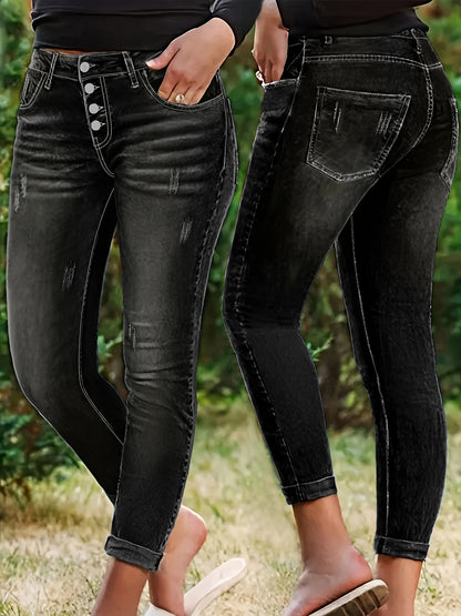 Women's Casual Pants - High Waist – Sea Blue / Black detail view