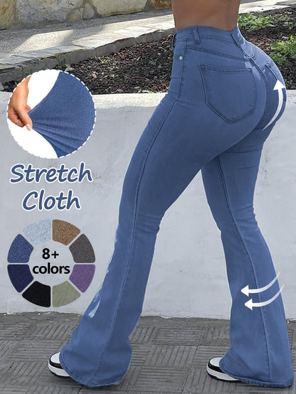 Women's Casual Pants - High Waist With Pockets 51 – Blue option – view 3