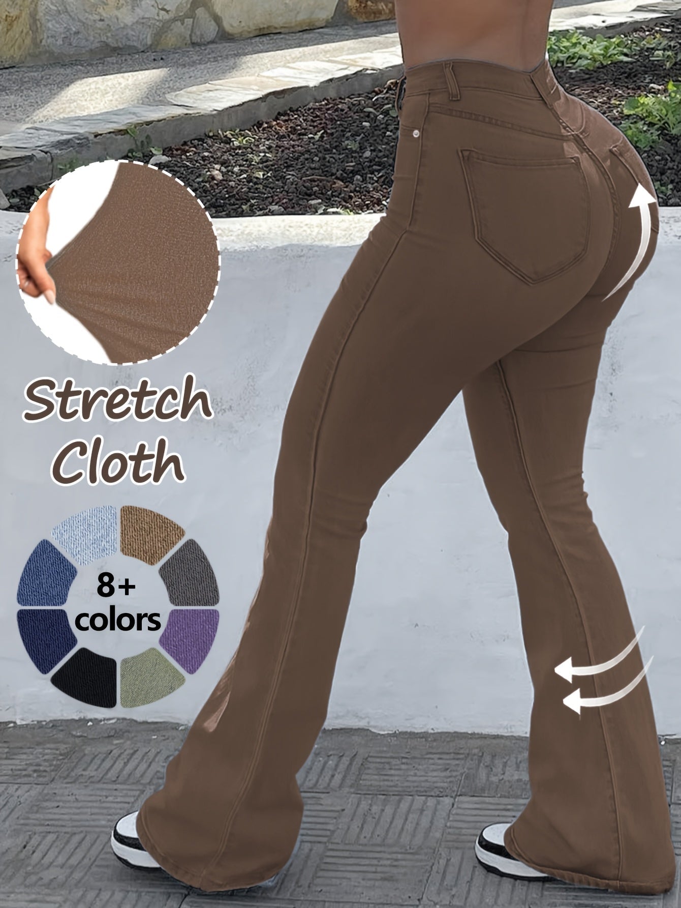 Women's Casual Pants - High Waist With Pockets 51 – Blue option – view 5