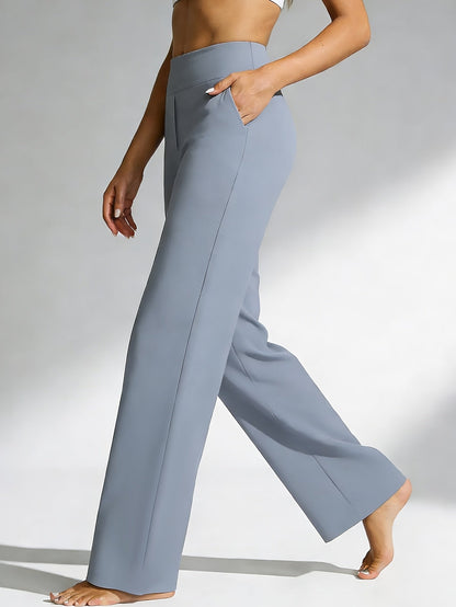 Women's Casual Pants - High Waist With Pockets – Grey option – main product image