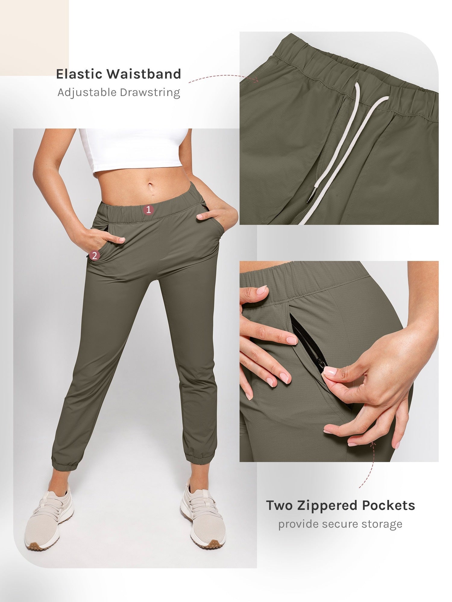 Women's Casual Pants - High Waist With Pockets 58 – view 7