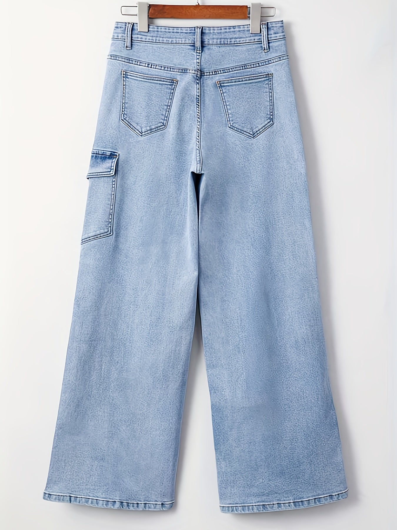 Women's Casual Pants - Pocket Detail – Light Cyan detail view