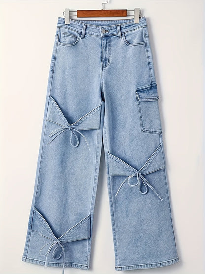 Women's Casual Pants - Pocket Detail – Light Cyan detail view