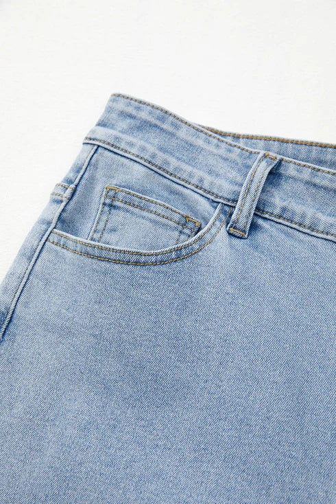 Women's Casual Pants - Pocket Detail – Light Cyan detail view