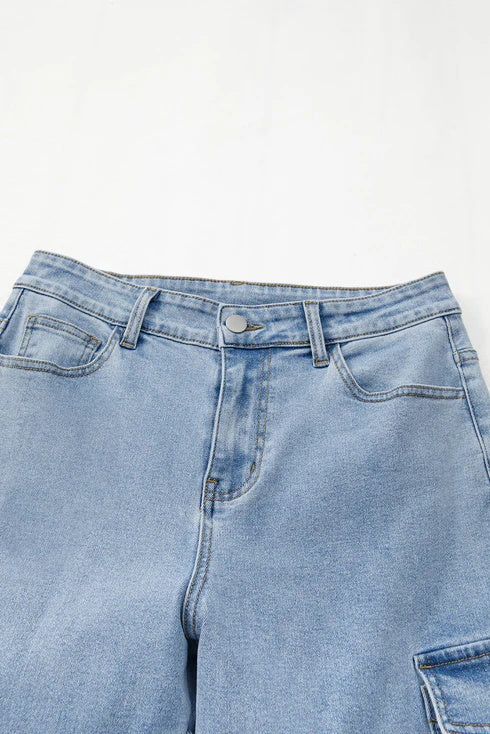 Women's Casual Pants - Pocket Detail – Light Cyan detail view