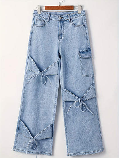 Women's Casual Pants - Pocket Detail – Light Cyan detail view