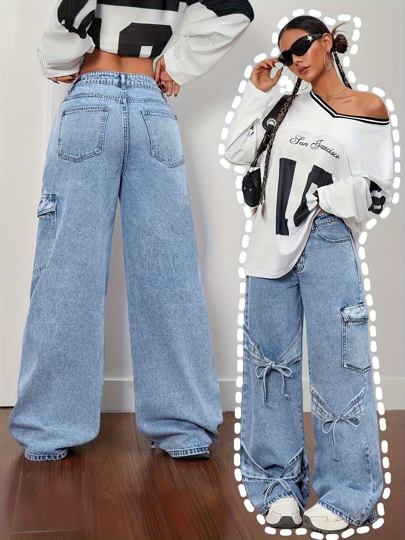 Women's Casual Pants - Pocket Detail Regular Fit – Blue option – main product image