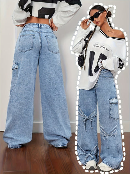 Women's Casual Pants - Pocket Detail Regular Fit – Blue option – main product image