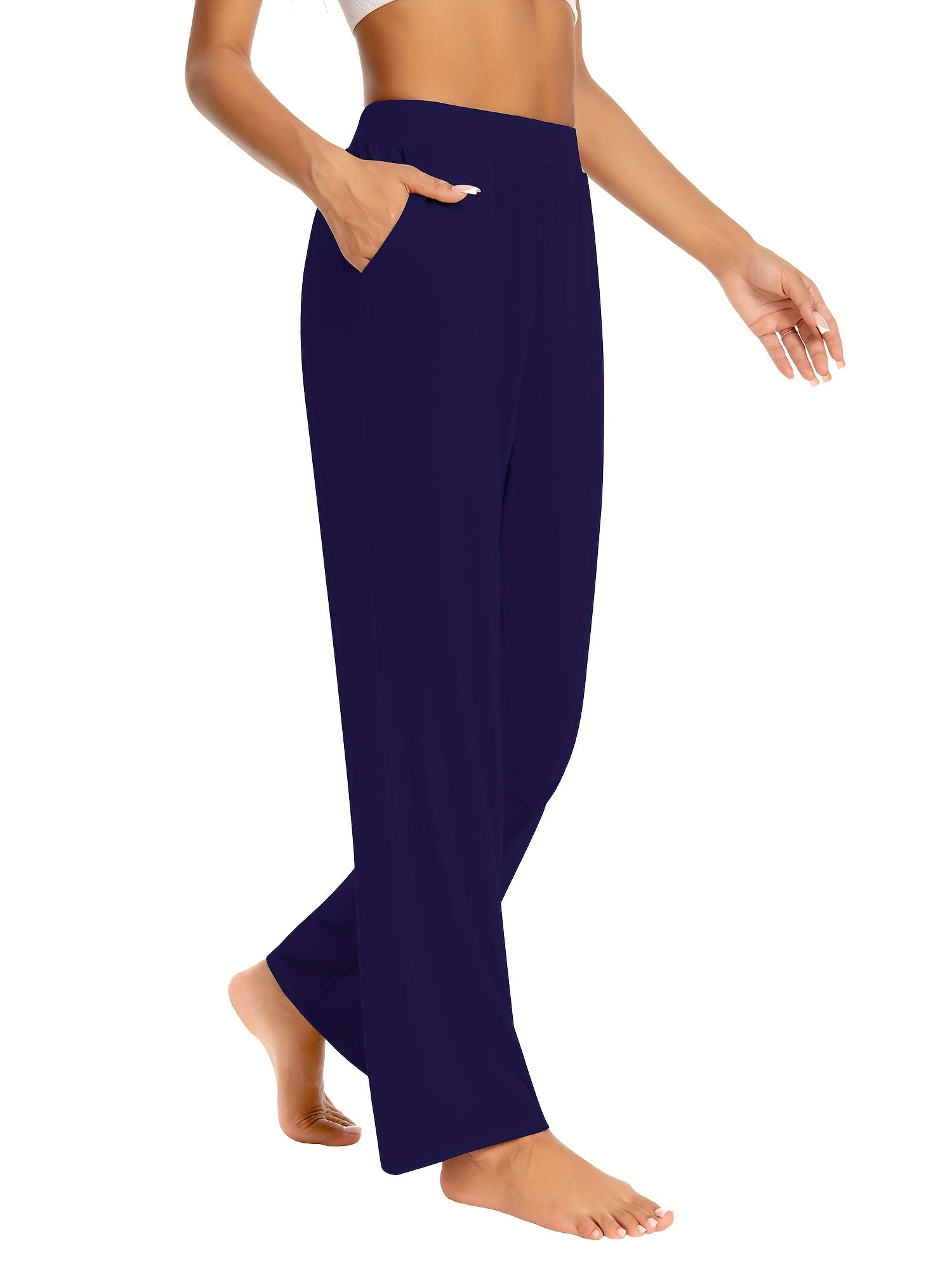 Women's Casual Pants - Pocket Detail Wide leg – view 9