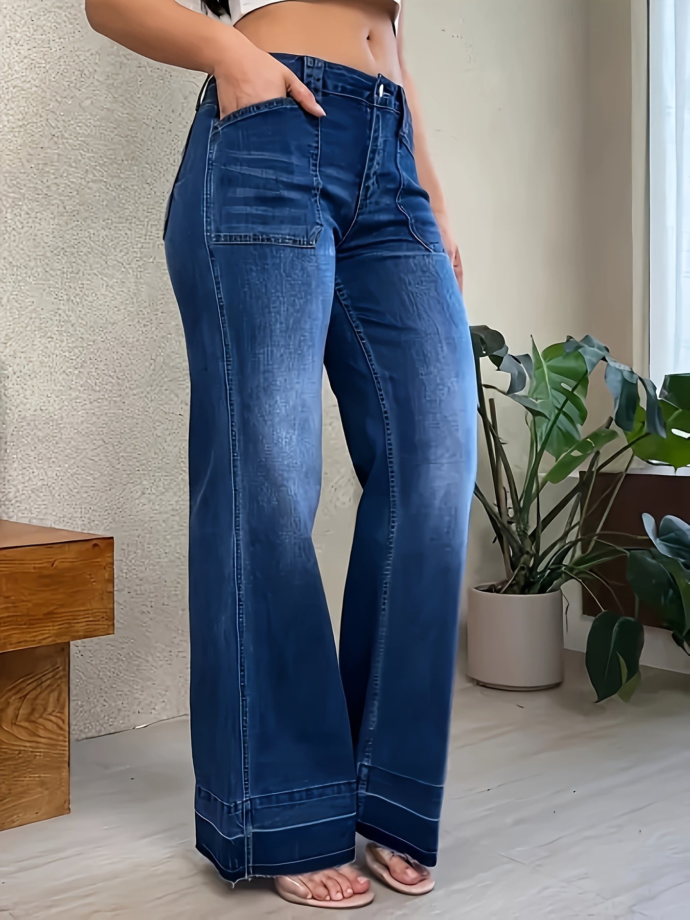 Women's Casual Pants – Sea Blue detail view