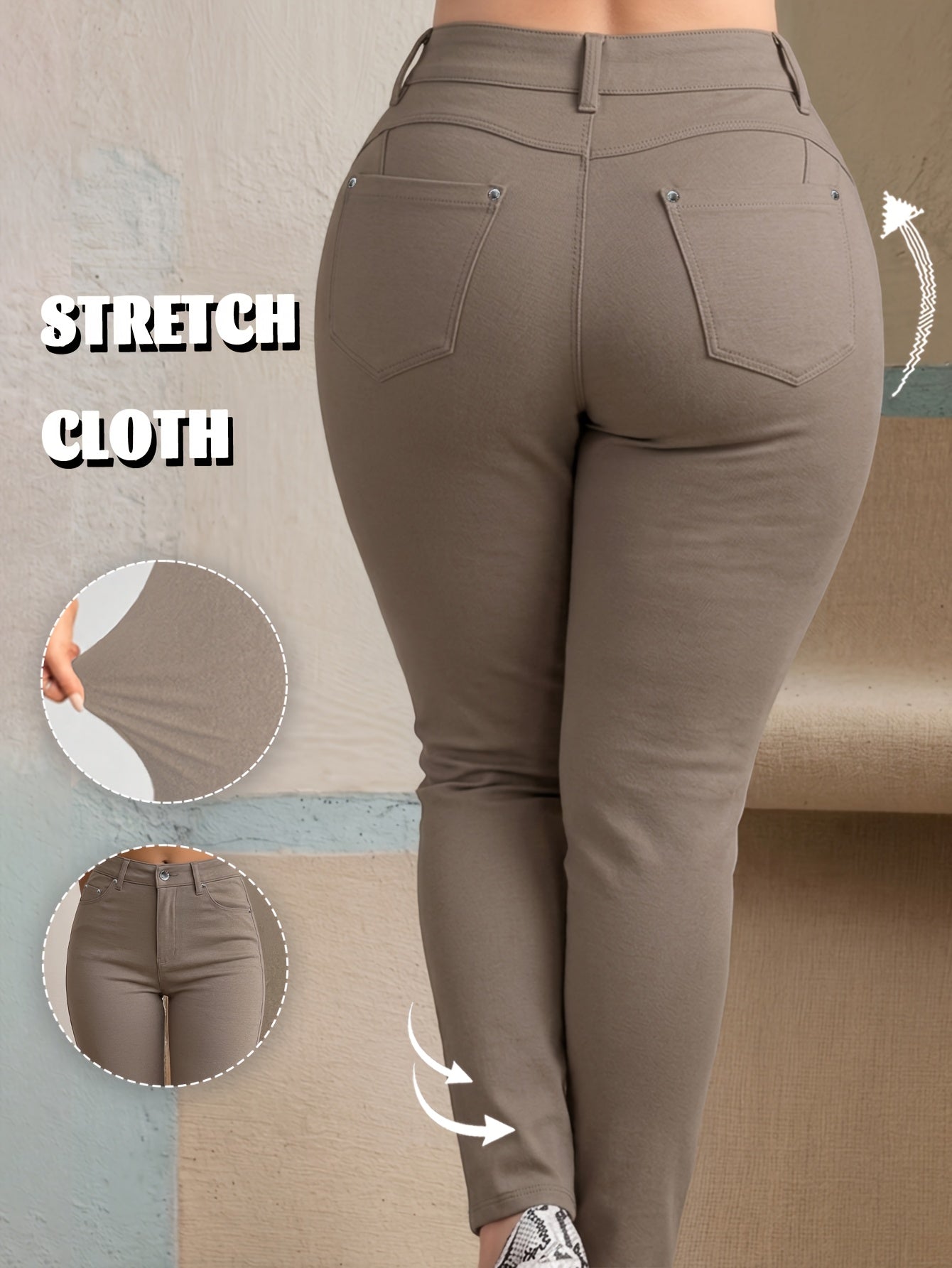 Women's Casual Pants - Stretch Slim fit 81 detail view