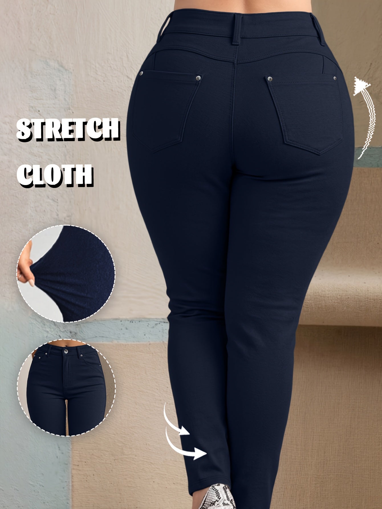 Women's Casual Pants - Stretch Slim fit 81 – Apricot option – view 6