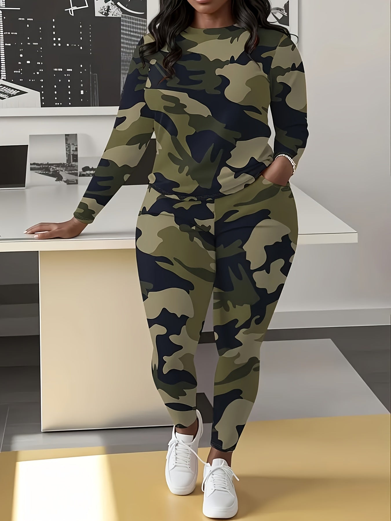 Women's Casual Pants - Stretch With Pockets – green option – main product image