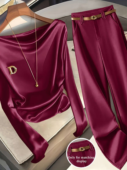 Women's Casual Pants – Violet Blue / Deep Red detail view