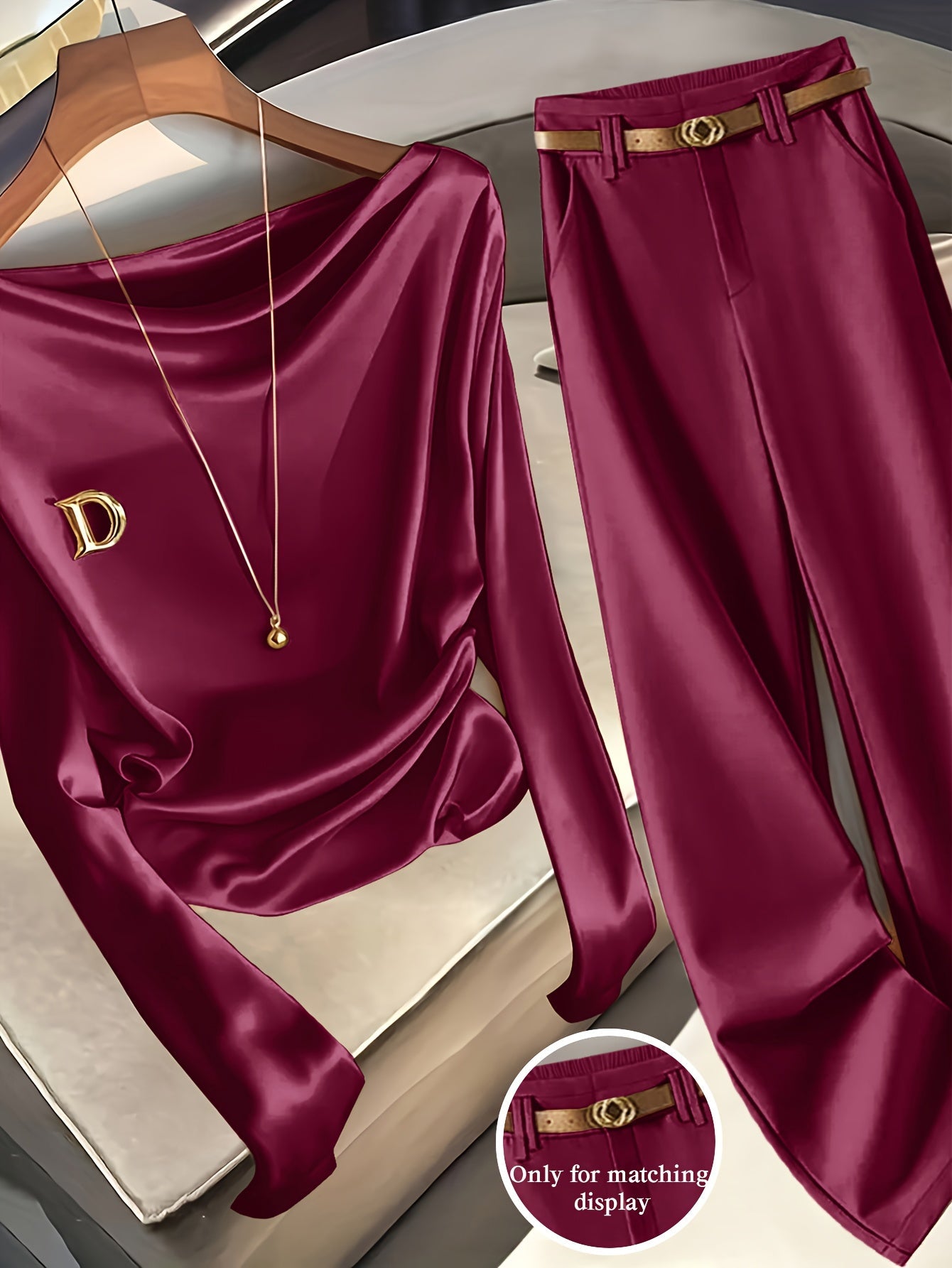 Women's Casual Pants – Violet Blue / Deep Red – Blue option – main product image