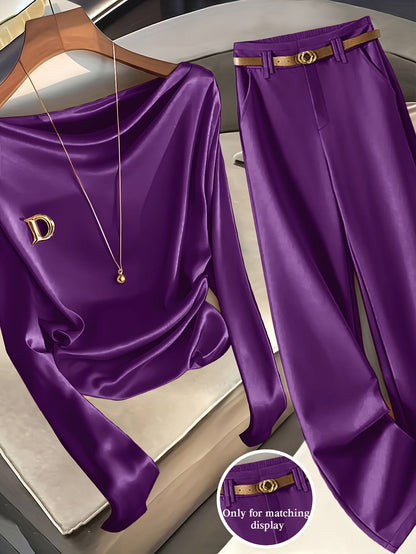 Women's Casual Pants – Violet Blue / Deep Red – Blue option – view 2