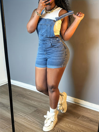 Women's Casual Romper - Short Leg Pocket Detail 2 detail view
