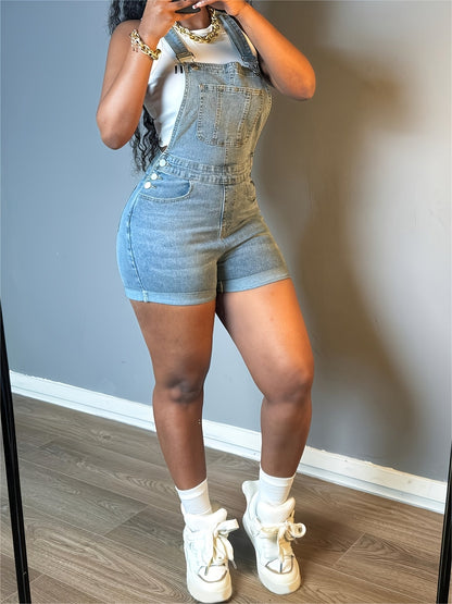 Women's Casual Romper - Short Leg Pocket Detail 2 detail view