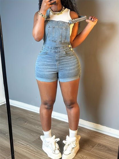 Women's Casual Romper - Short Leg Pocket Detail 2 detail view