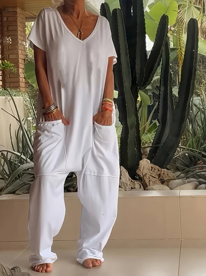 Women's Casual Romper - Short Leg Pocket Detail – view 7