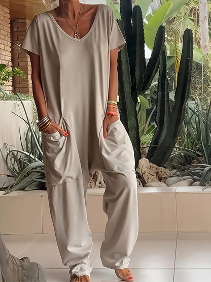 Women's Casual Romper - Short Leg Pocket Detail – view 10