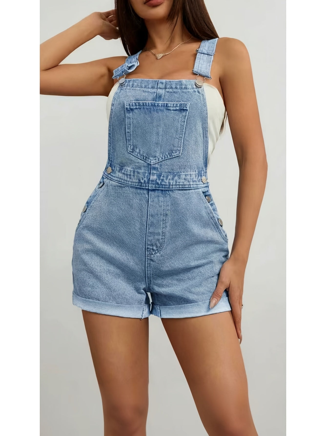 Women's Casual Romper - Shoulder Strap Short Leg detail view