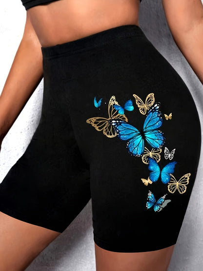 Women's Casual Shorts - Clean Finish Butterfly Print detail view