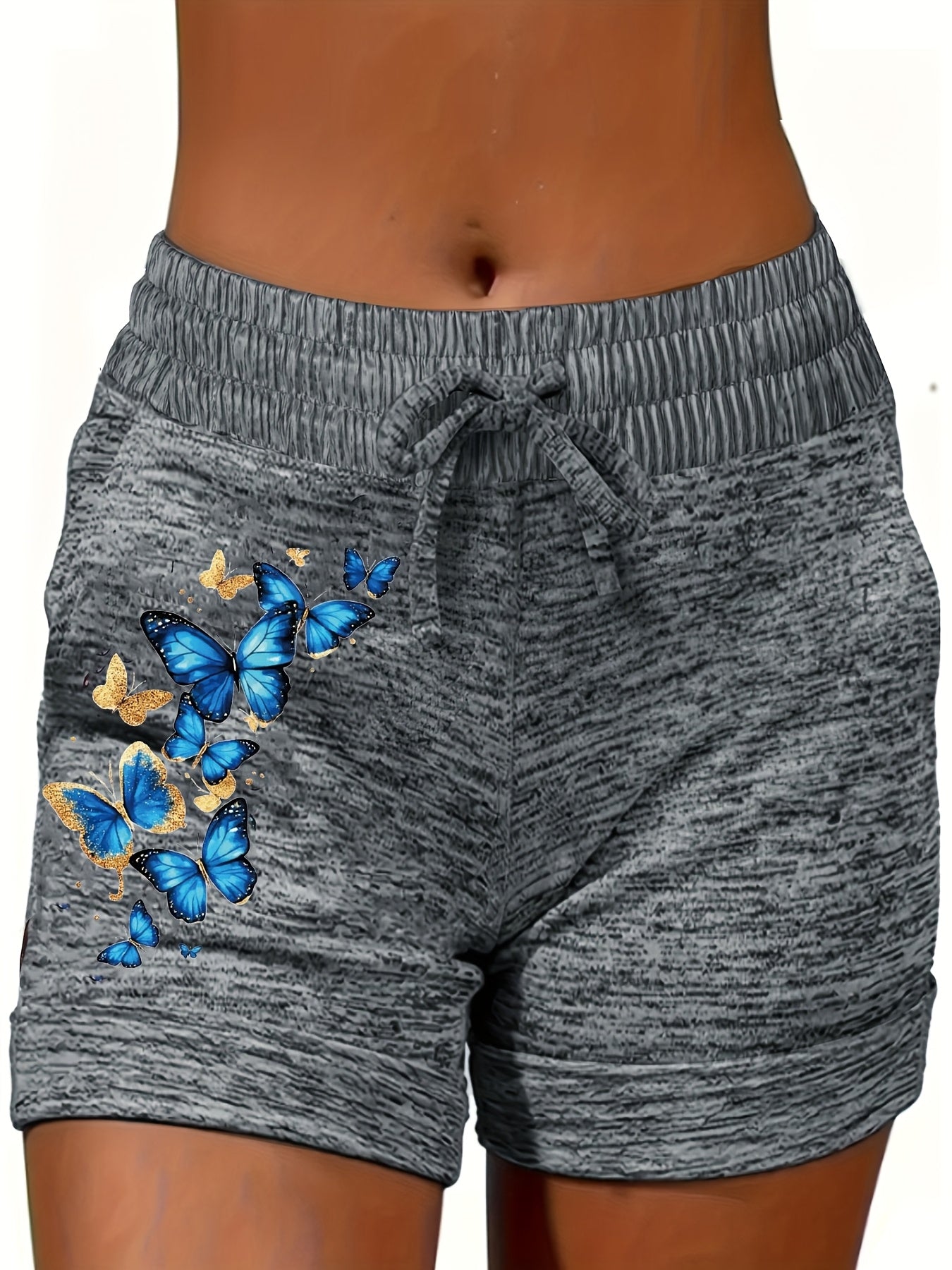 Women's Casual Shorts - Drawstring Regular Fit – Grey option – view 2