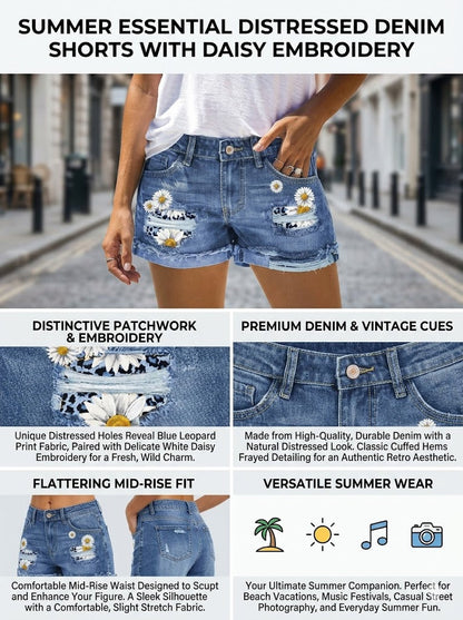 Women's Casual Shorts - Floral Print detail view
