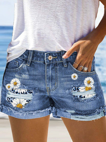 Women's Casual Shorts - Floral Print detail view