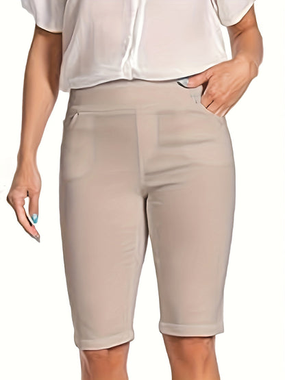 Women's Casual Shorts - High-Waist Fit – 9-Color Selection detail view