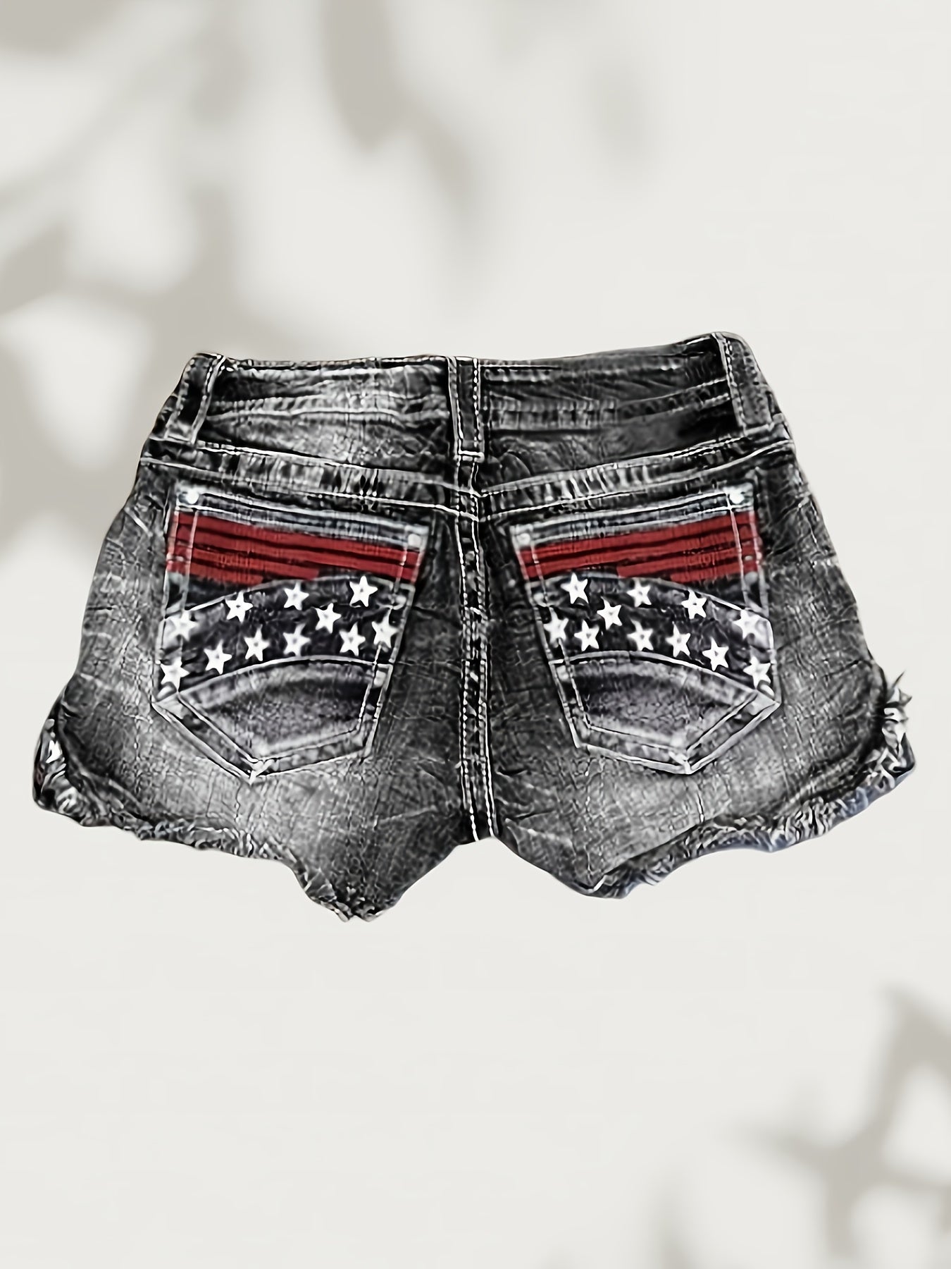 Women's Casual Shorts - High-Waist Fit – Medium Blue / Black detail view