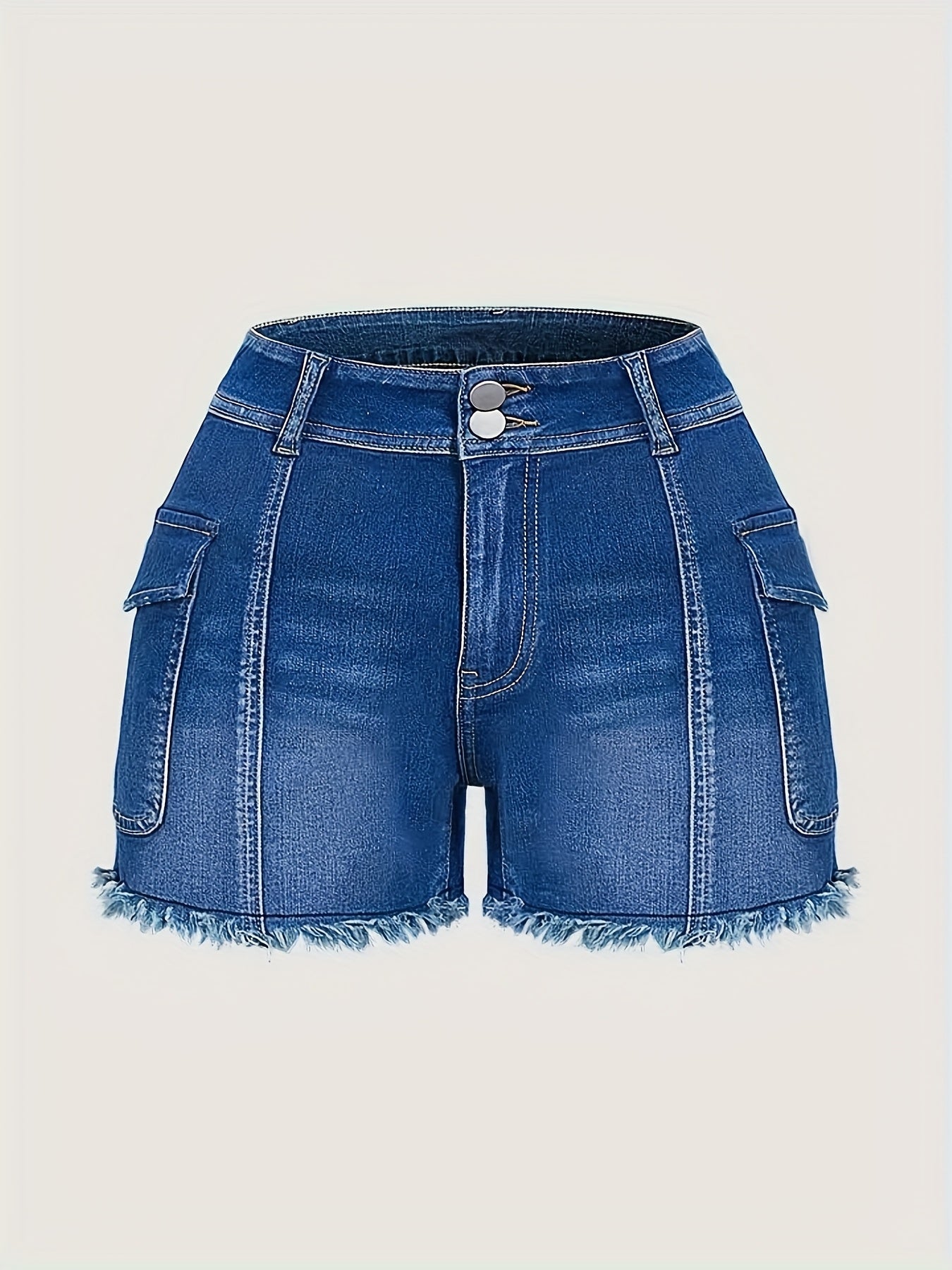 Women's Casual Shorts - High-Waist Fit – Royal Blue detail view