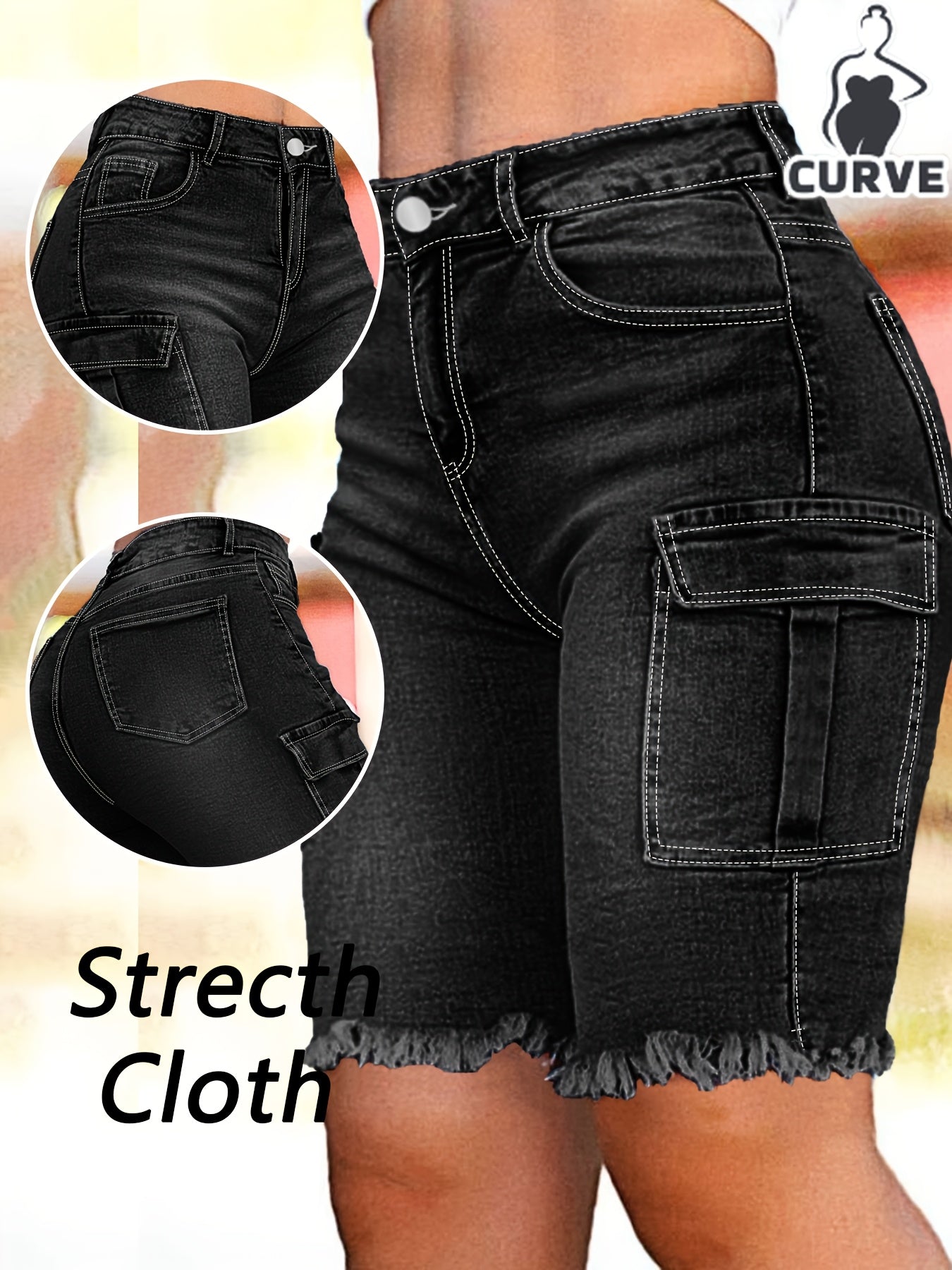 Women's Casual Shorts - High-Waist Fit – Sizes 1XL–5XL detail view