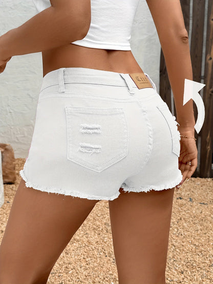 Women's Casual Shorts - High-Waist Fit – Yellow / Pink detail view